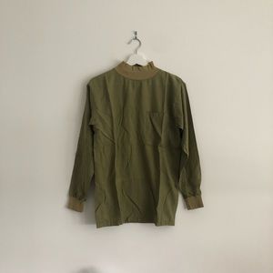 Green mock neck top